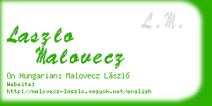 laszlo malovecz business card